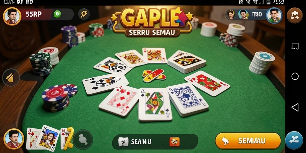 Tampilan gameplay Gaple yang mengasyikkan di 55RP.