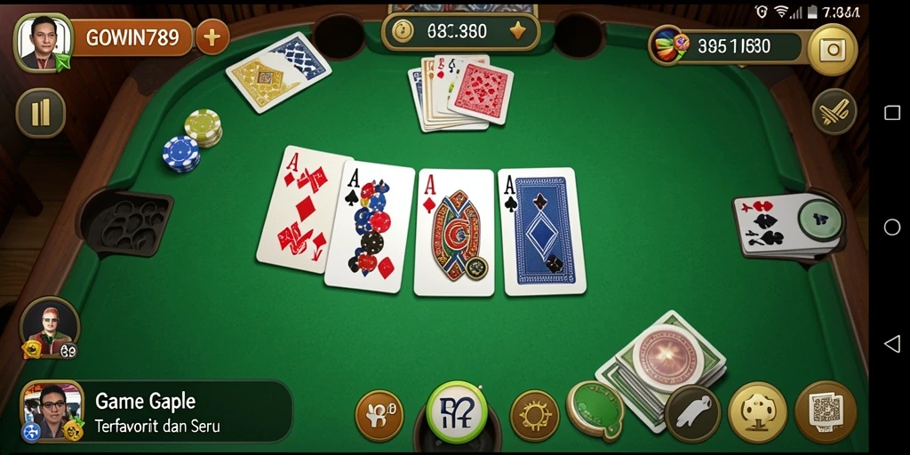 Tampilan gameplay GOWIN789 dengan keseruan bermain Gaple.