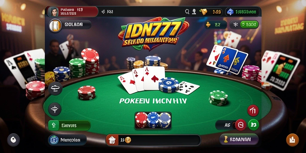 Tampilan menarik dari gameplay poker di IDN777.