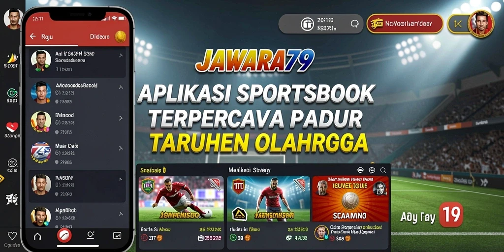 Tampilan utama aplikasi JAWARA79 yang menampilkan opsi taruhan olahraga.