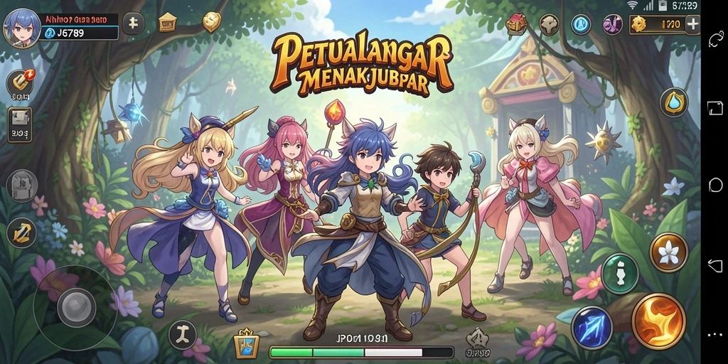 Screenshot gameplay JP6789 menampilkan aksi seru karakter anime.