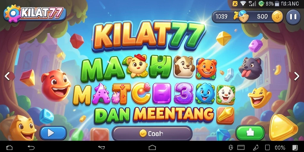 Tampilan gameplay seru KILAT77 dengan teka-teki mencocokkan item.