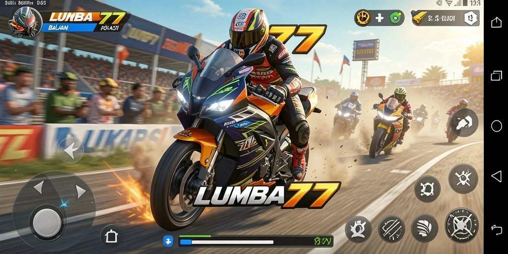 Tampilan gameplay LUMBA77 yang menegangkan dan penuh aksi balapan motor.