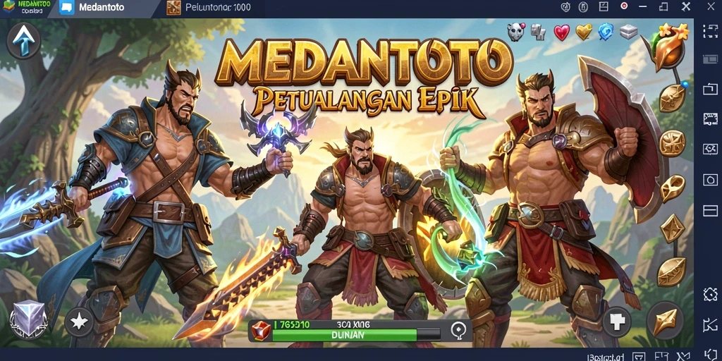 Tampak dinamis saat karakter beraksi dalam pertarungan RPG.