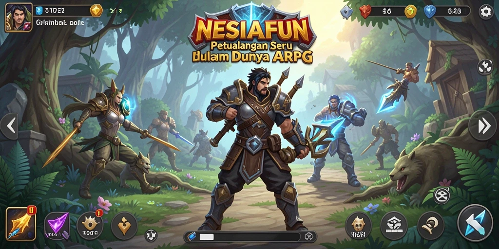 Tampilan aksi seru dalam gameplay ARPG NESIAFUN.