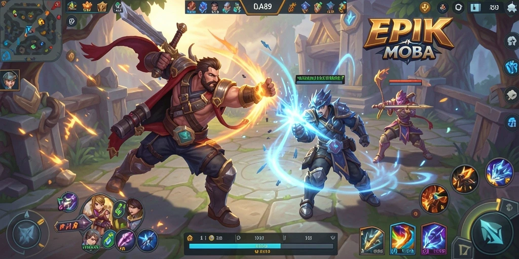 Tangkapan layar gameplay OJA89 yang intens dan strategis.