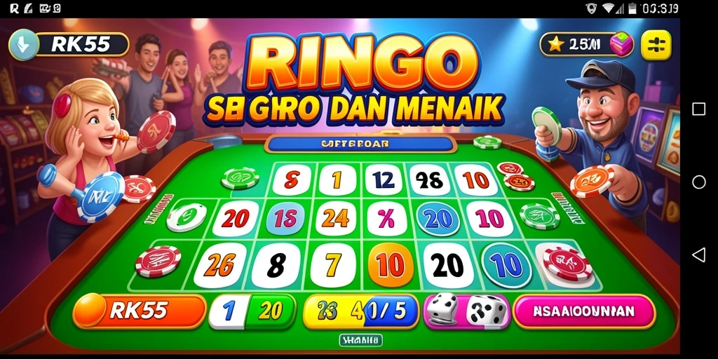Tampilan gameplay RK55 yang seru dan menegangkan dalam permainan Bingo.