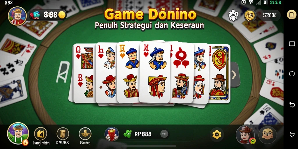 Screenshot gameplay RP888 menampilkan keseruan permainan Domino.