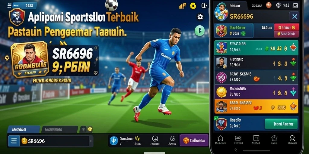 Gambaran antarmuka menarik dari aplikasi SR6666 dalam aksi taruhan olahraga.